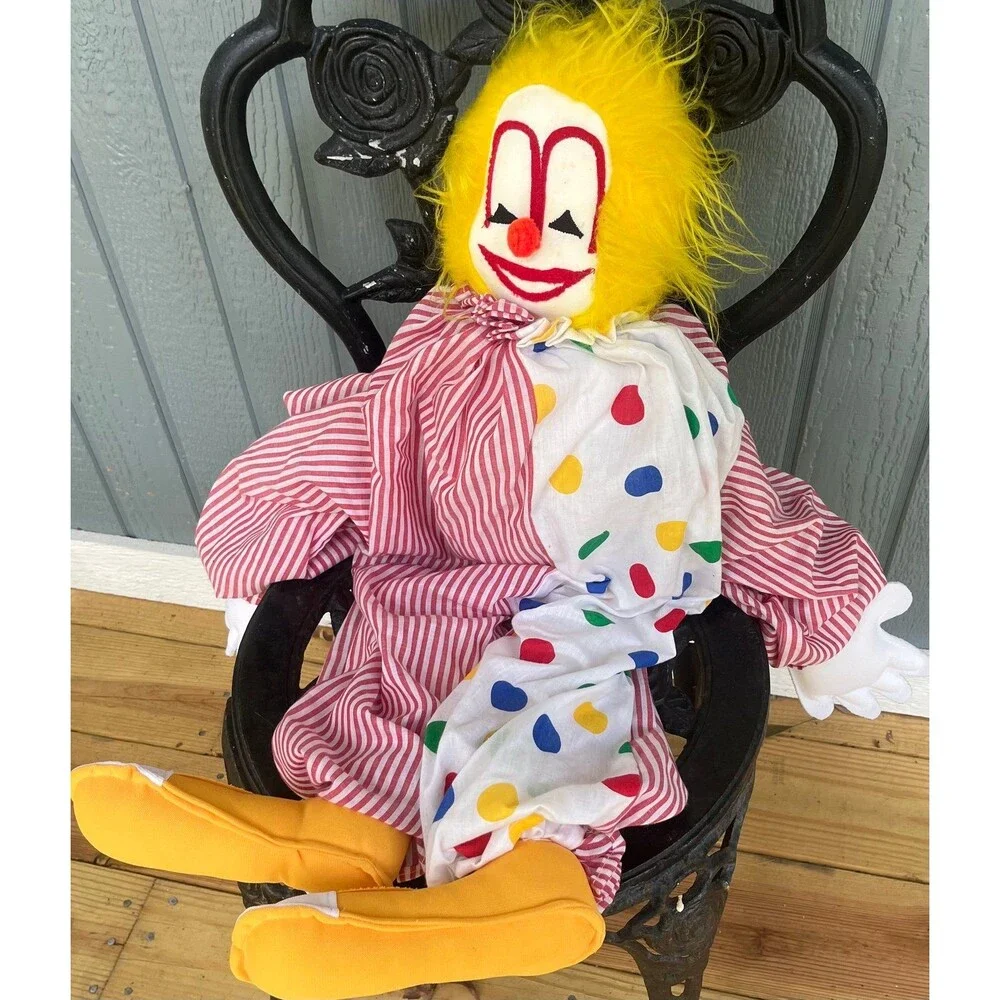 Large Vintage Handmade Clown Doll